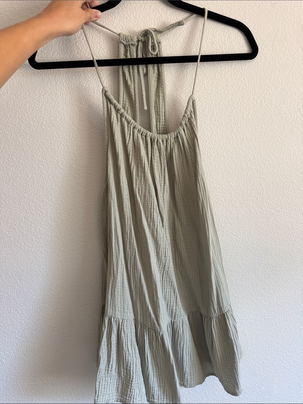 Target Sage Green Halter Mini Dress